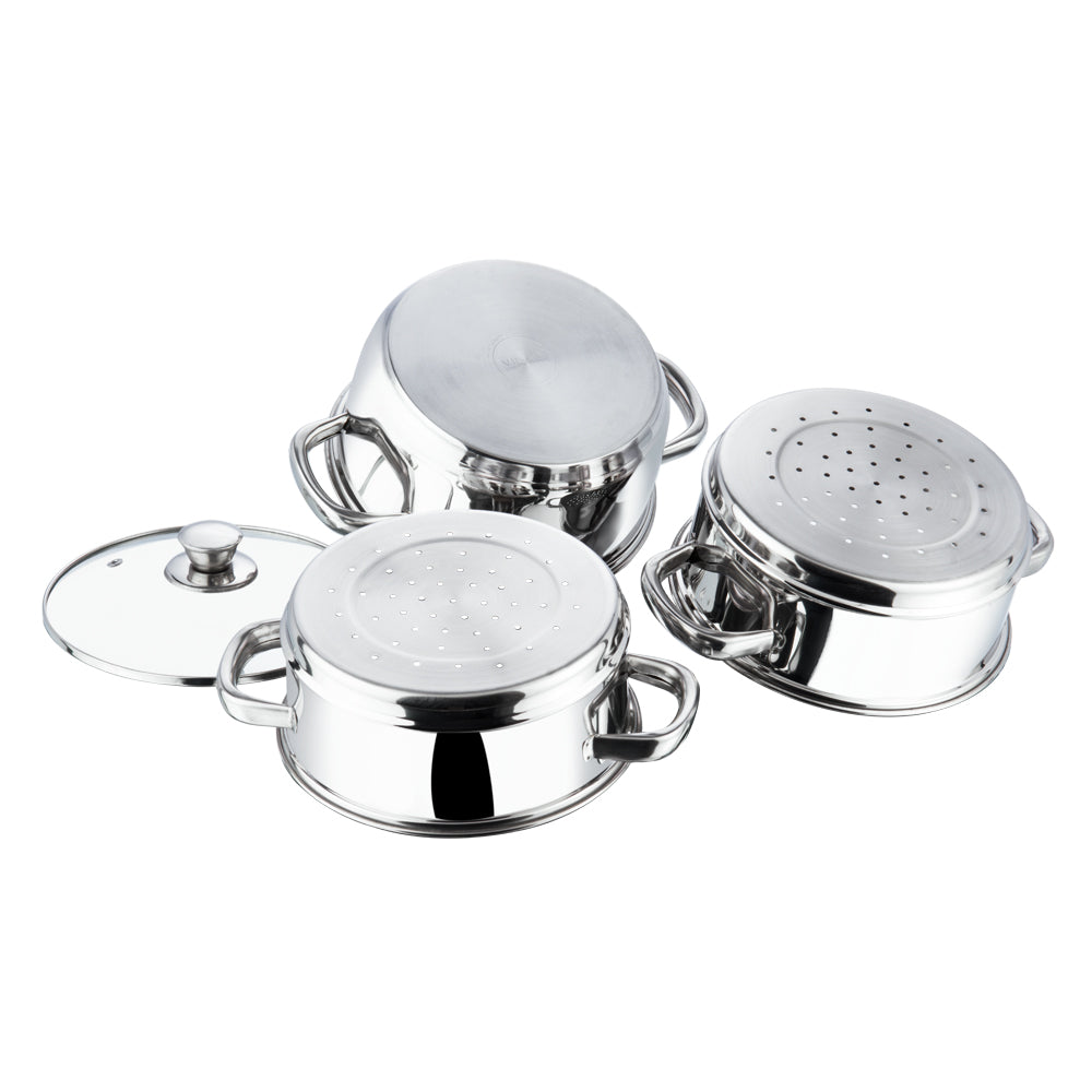 Vinod Stainless Steel 3 Tier Steamer Set (Induction Friendly)