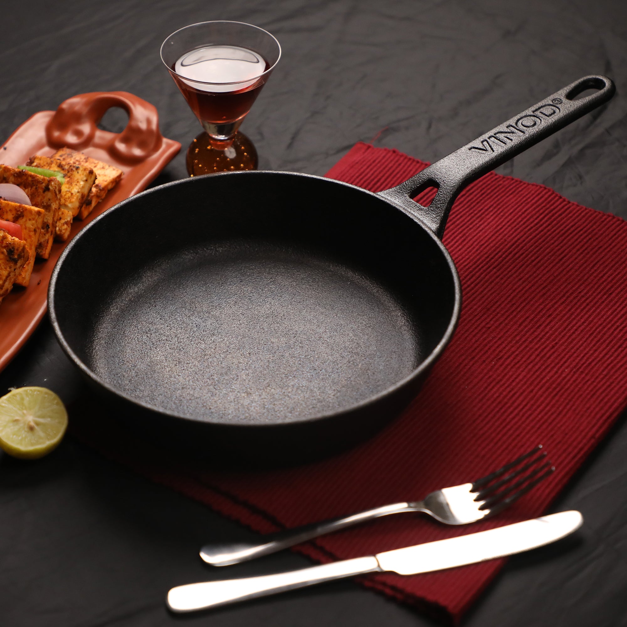 Vinod Legacy Pre - Seasoned Cast Iron Frypan (Induction Friendly)